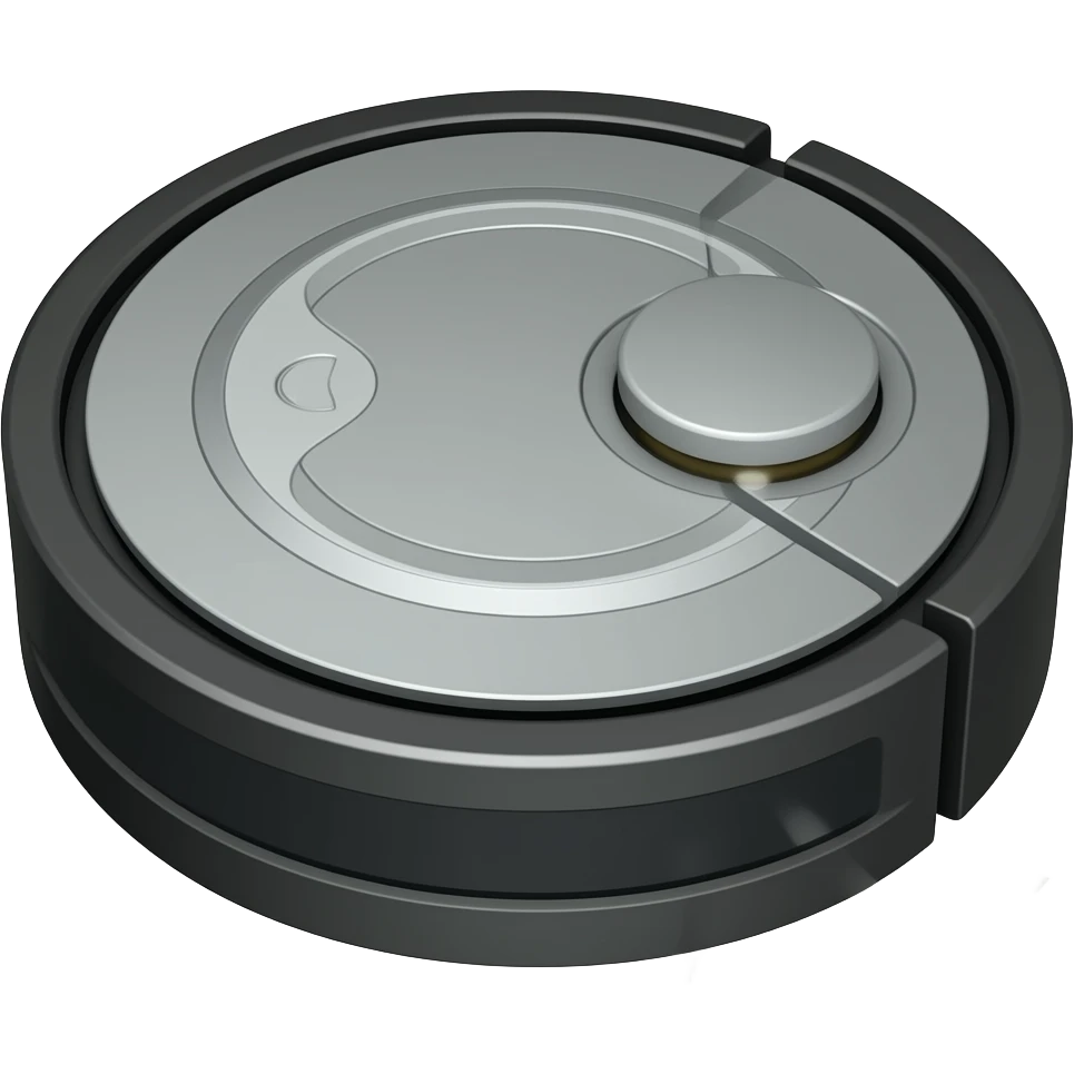 A roomba machine as seen from the side emoji
