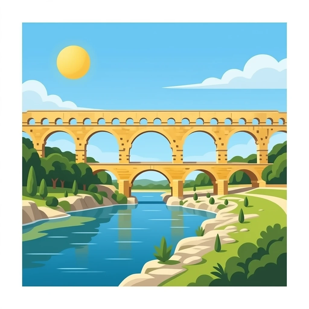 Le pont du Gard paysage emoji