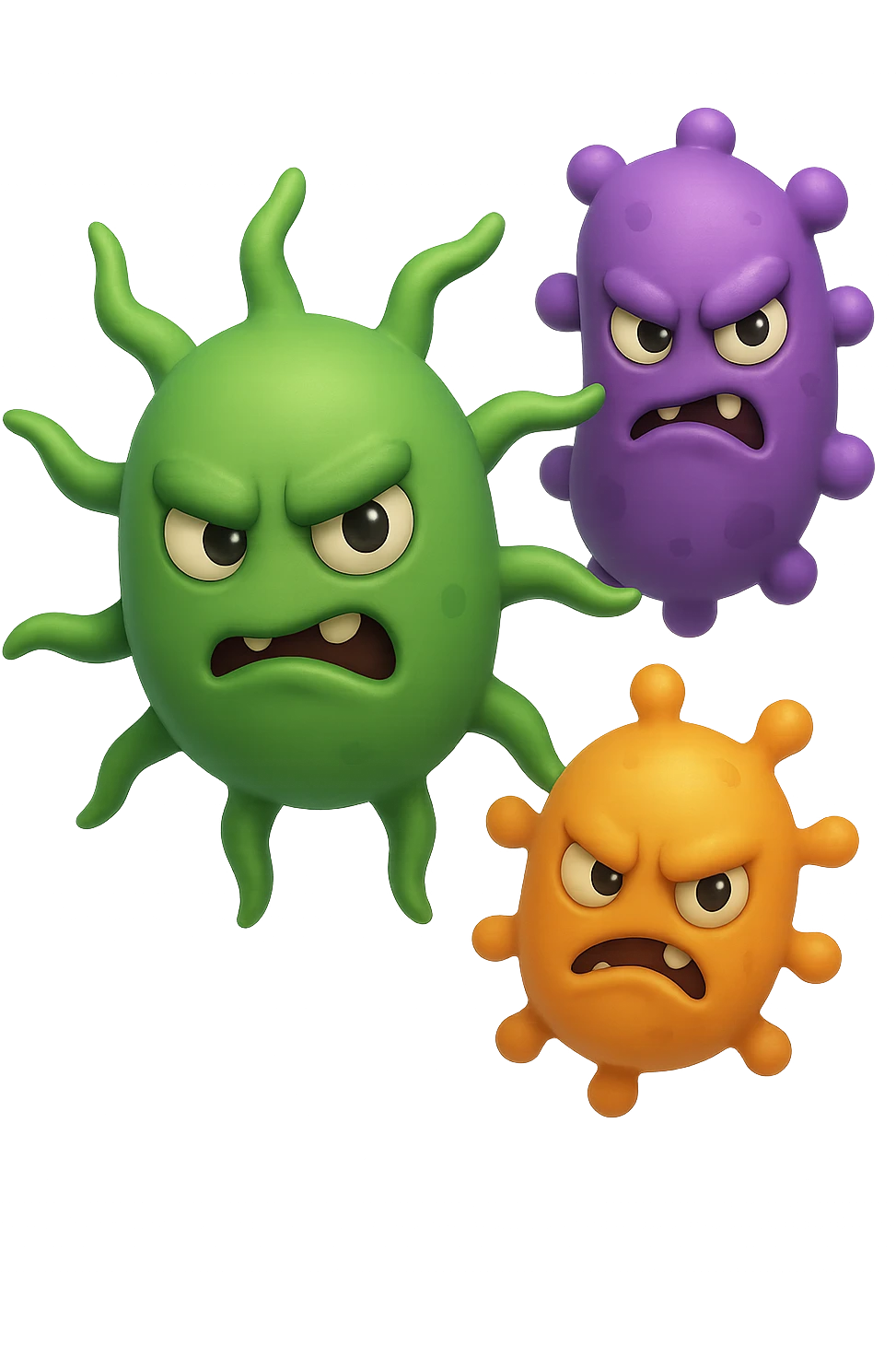 emoji 3d stile iphone di tre batteri intestinali cattivi 3d emoji