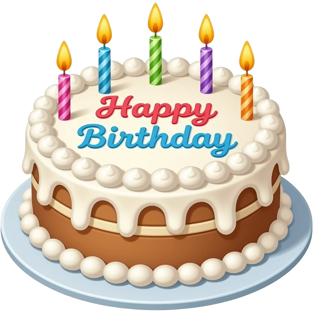 un pastel decorado de cumpleaños feliz emoji