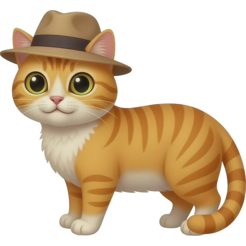 Orange Cat in Hat emoji