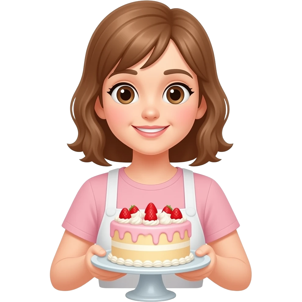 girl make a cake halfbody emoji