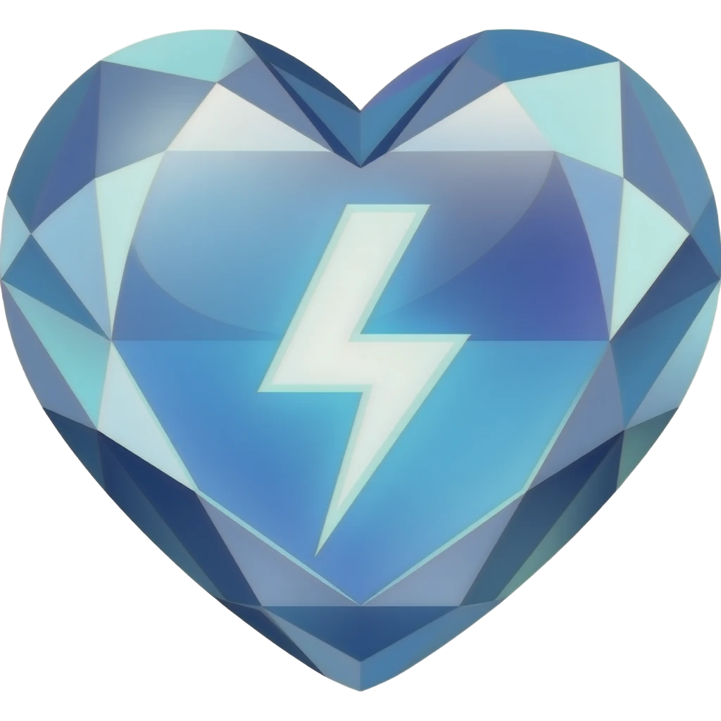 blue lightning gemstone heart emoji
