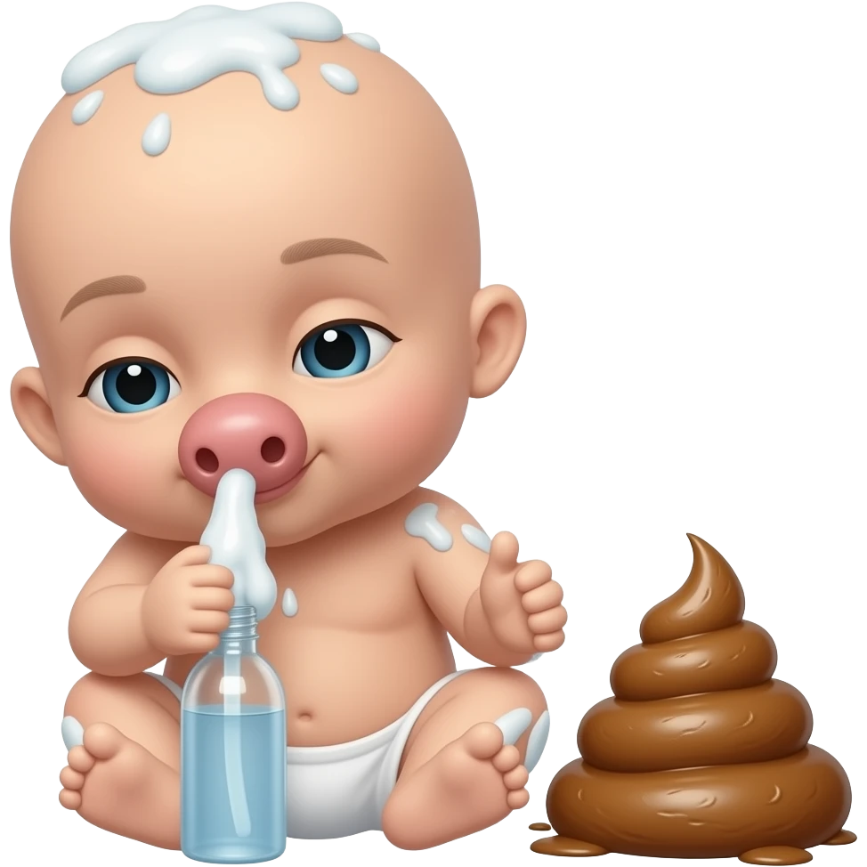 Diddy's dick being washed by baby oil and baby poop emoji