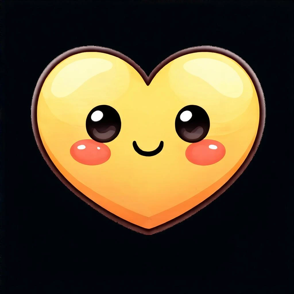 heart emoji with a cute face emoji