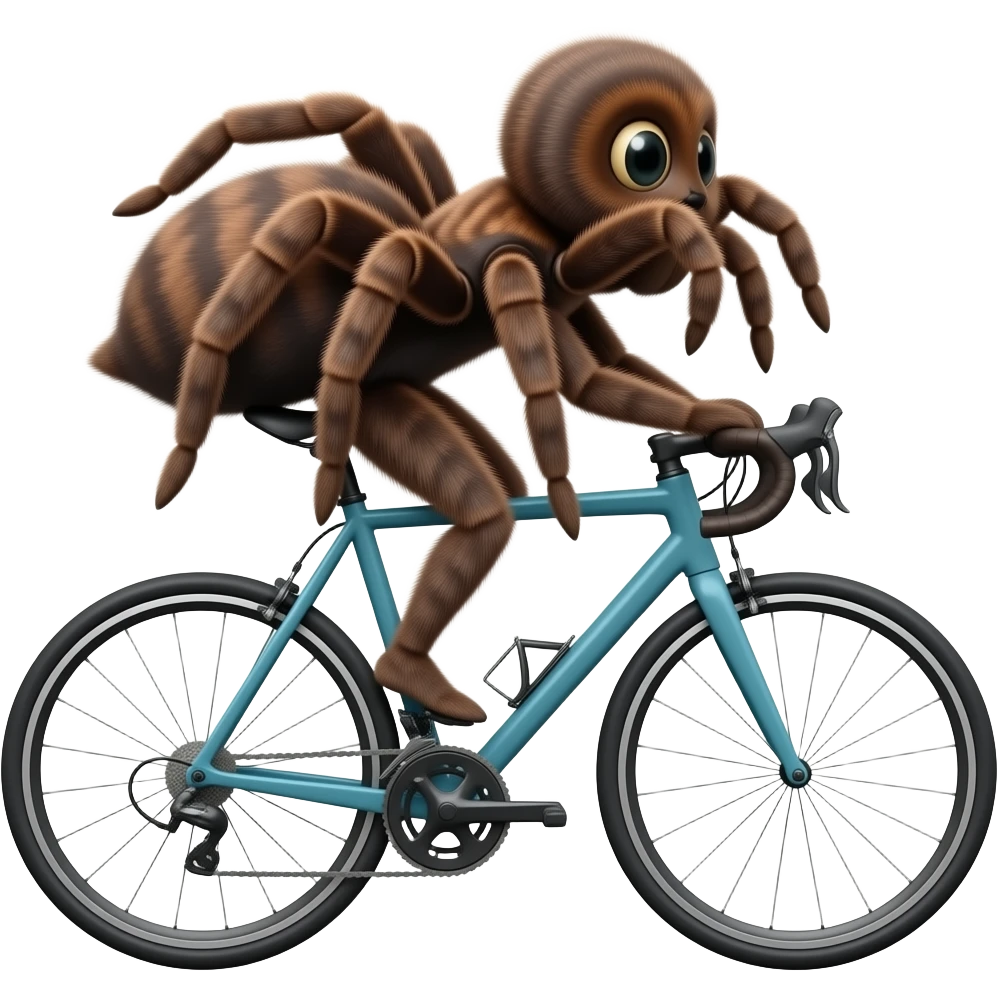 create a hairy turantula riding a bicycle emoji
