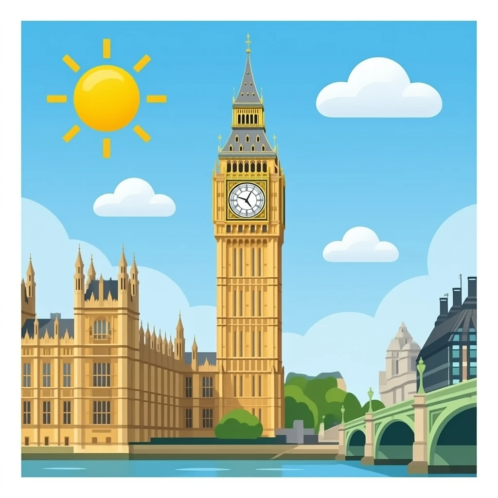 Big Ben white background emoji