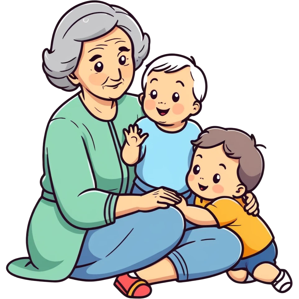 Older lady adoring a toddler  emoji