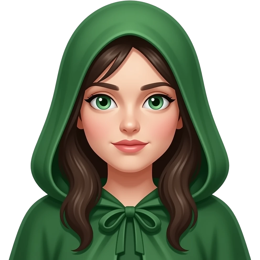 Mysterious woman in green cloak emoji