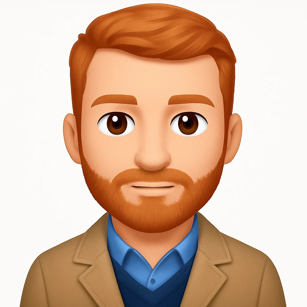 turn the second man in emoji style of the 1st image, match the facial features and clothes emoji
