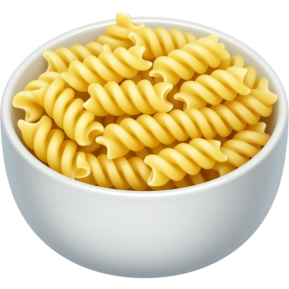 plain noodle fussili in a bowl emoji
