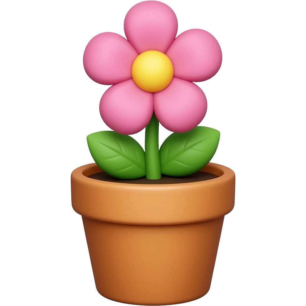 flower in a cute pot emoji
