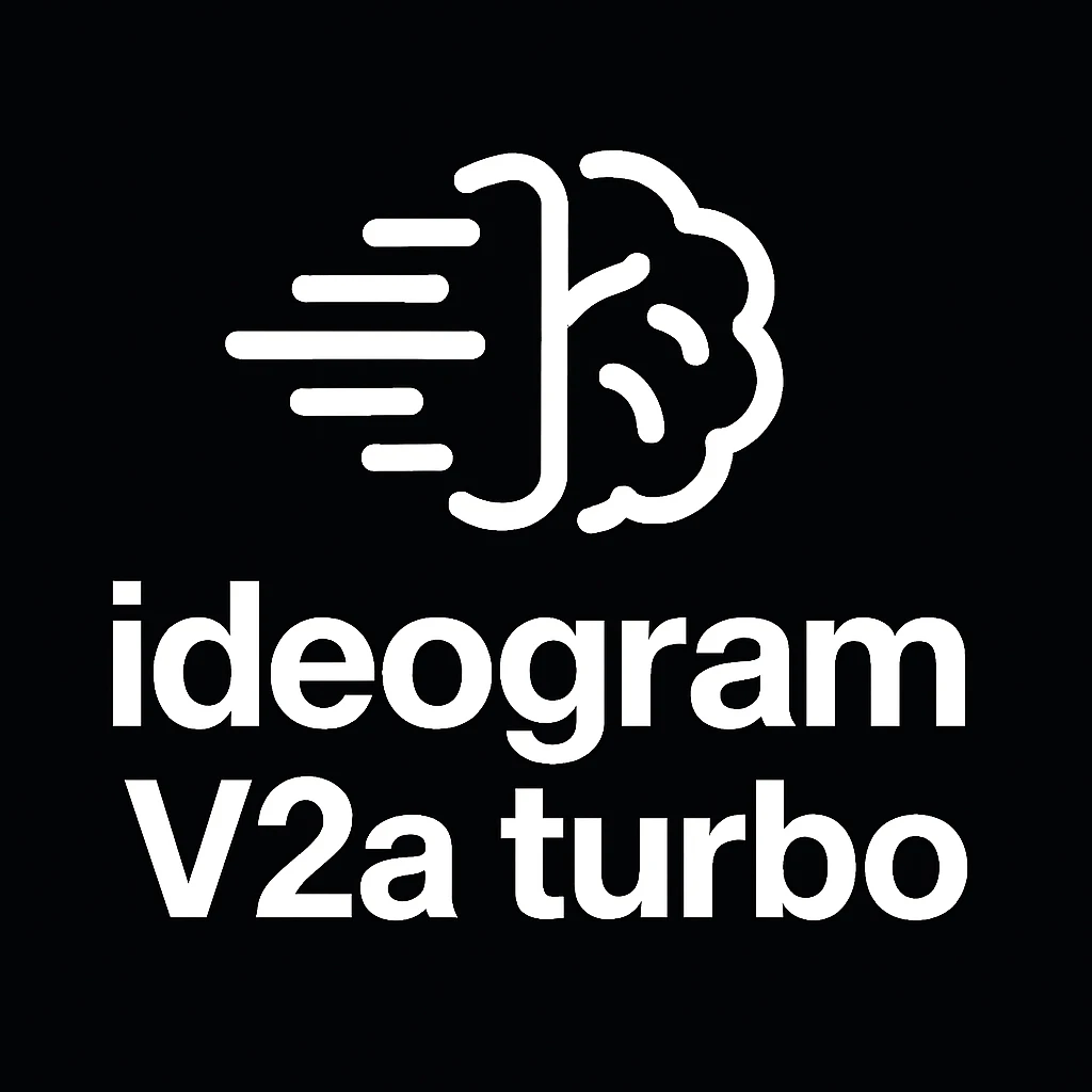 recreate this logo with text of "ideogram V2a turbo", MAKE IT FIT IN SQAURE  emoji