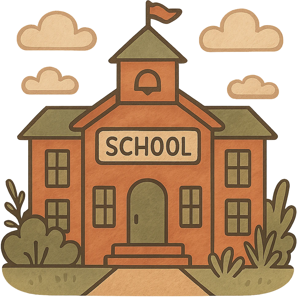 school building, classic style, simple, clear details emoji