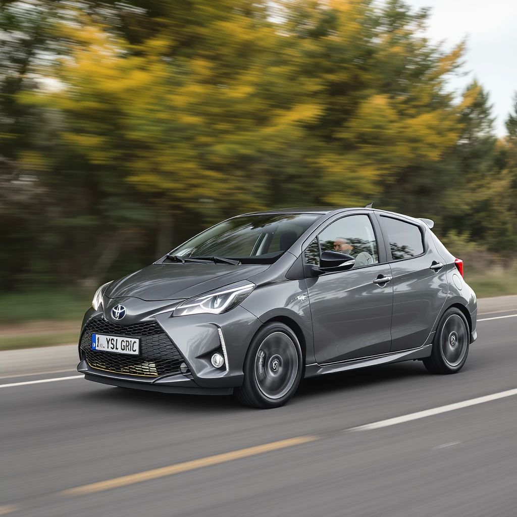 Toyota Yaris Gris, side view emoji