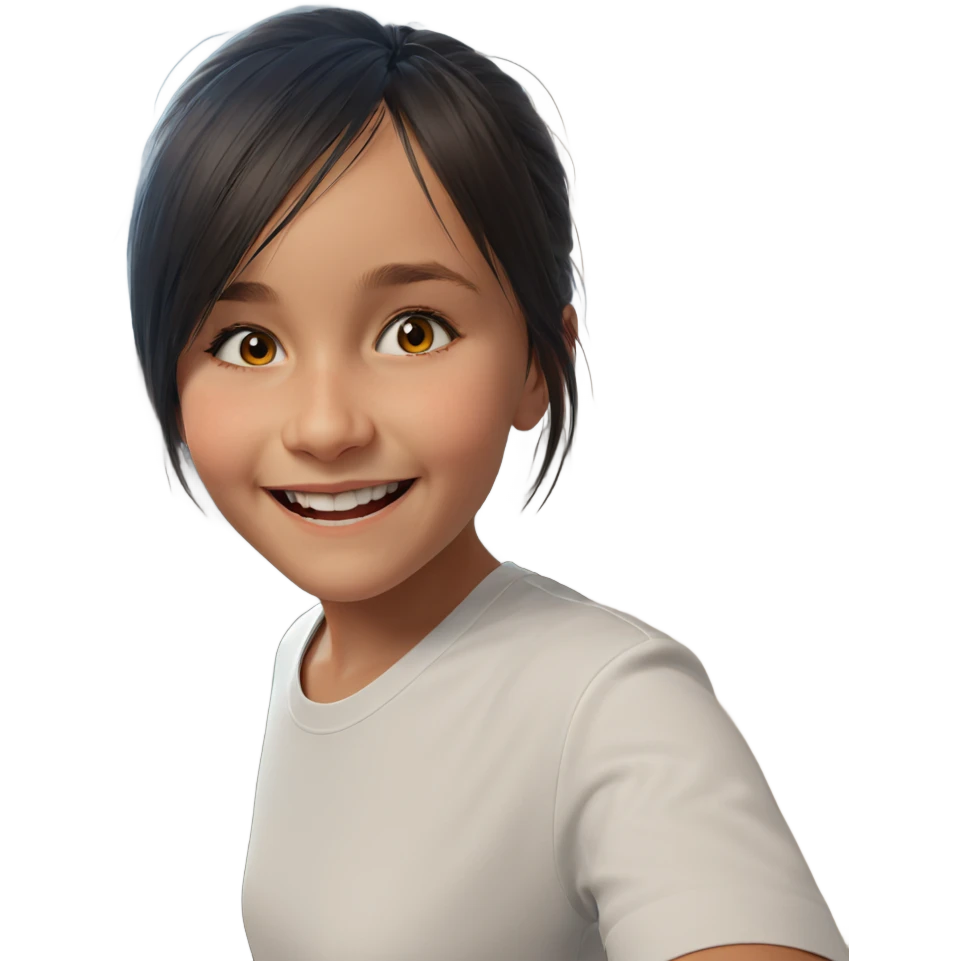 happy girl in white shirt emoji