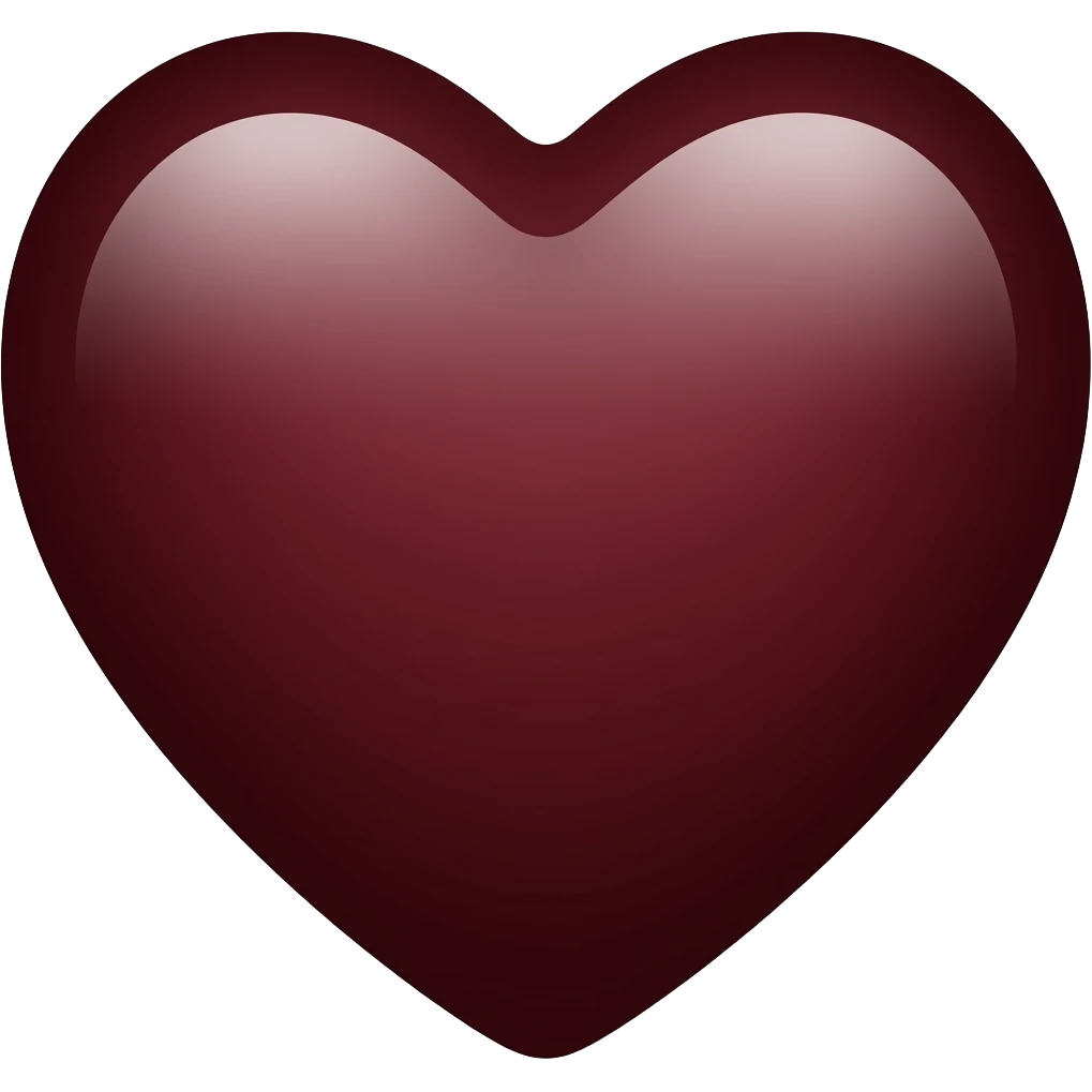 Dark Red heart like wine colour emoji