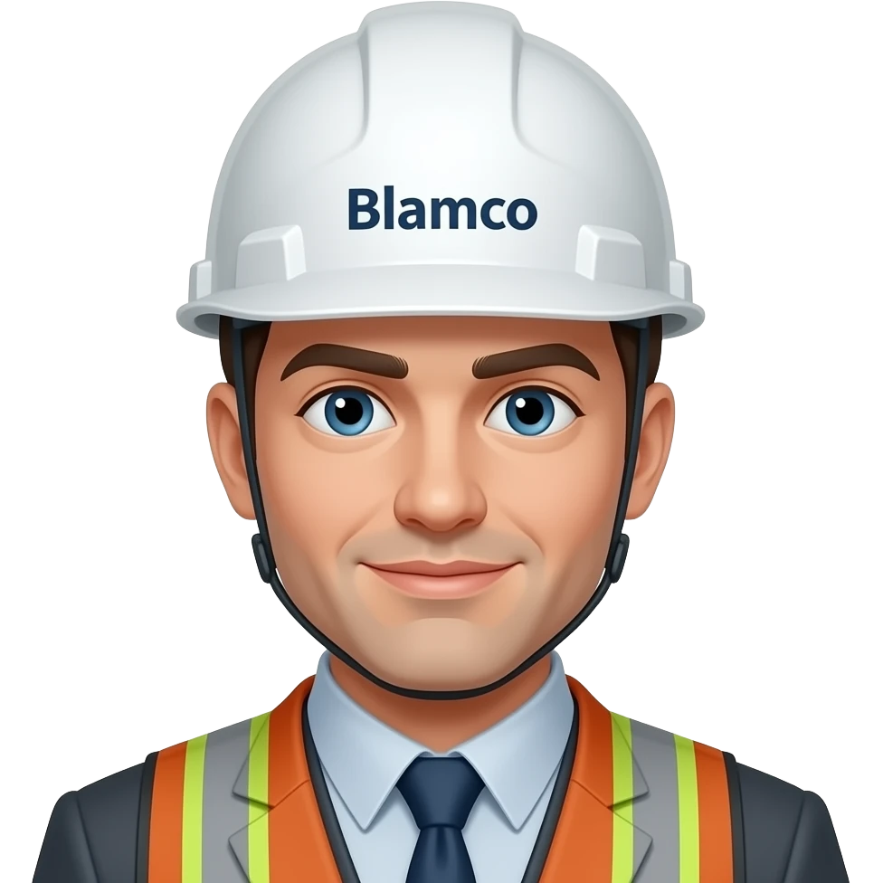 Ingeniero estructural con casco blamco emoji