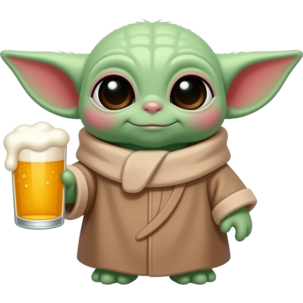 grogu with a beer emoji