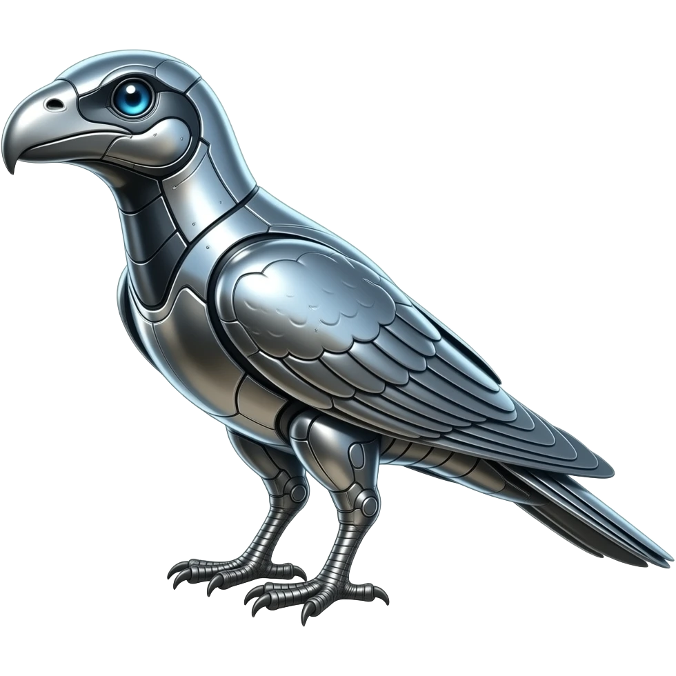 Shiny futuristic celestial glossy-metallic-alloy Fakemon-Pokémon-Digimon-raptor emoji