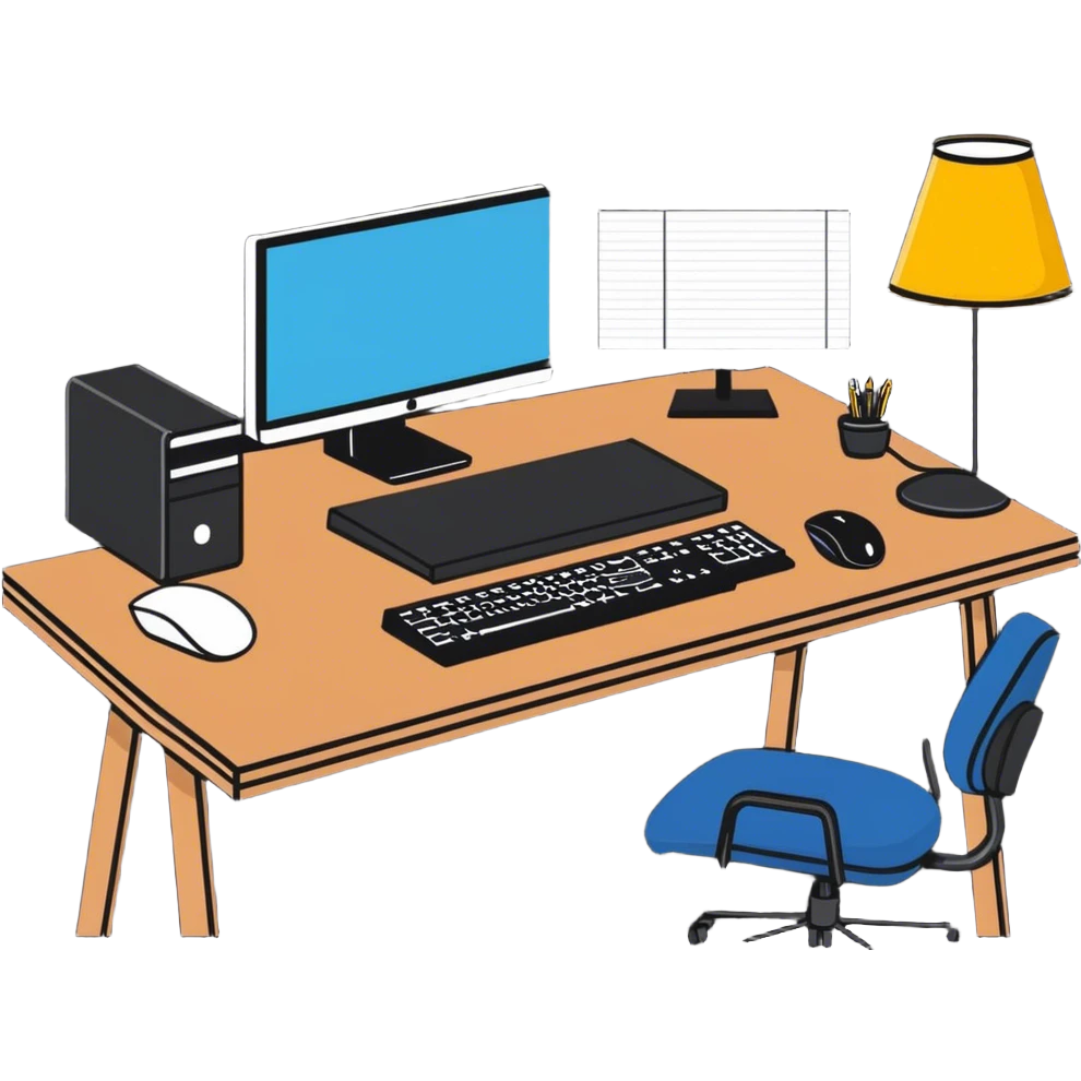 Home office setup no person emoji