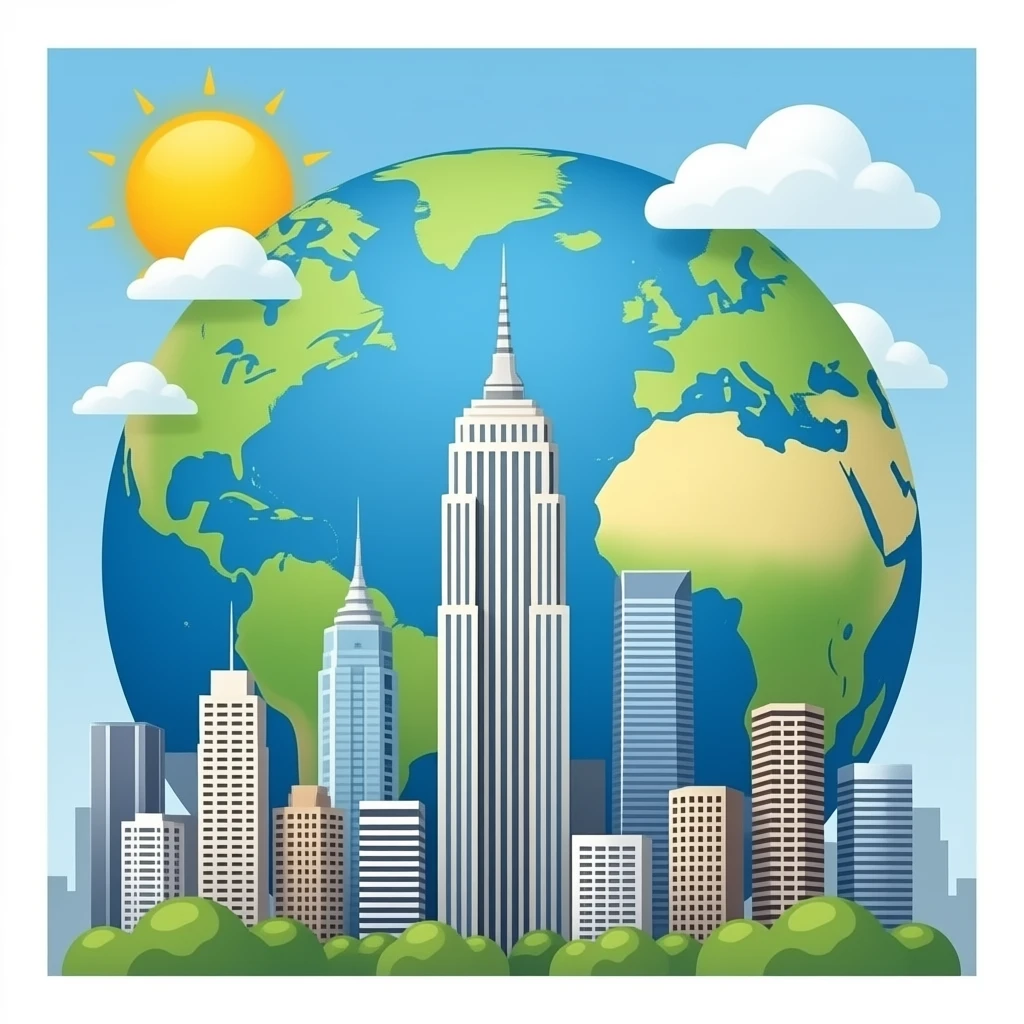 high buildings earth emoji