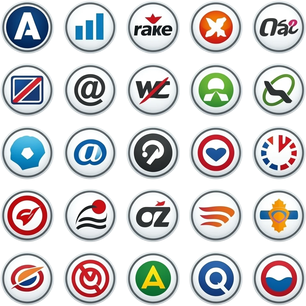 нарисуй 30 логотипов самых известных компаний emoji