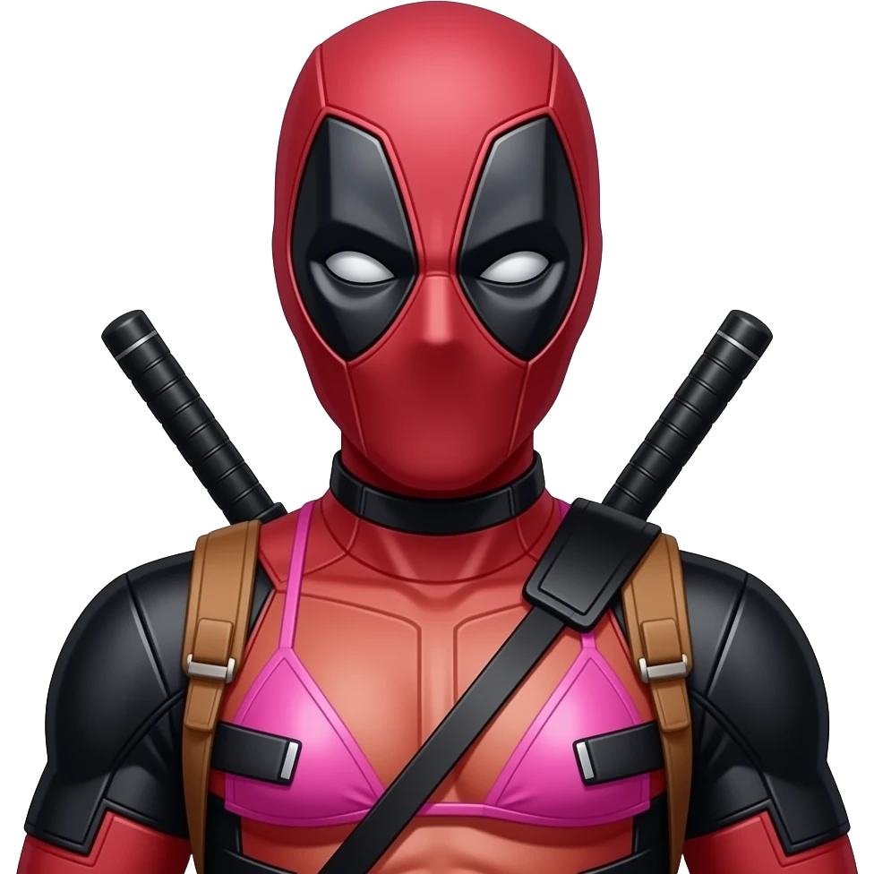 deadpool in a pink biki emoji