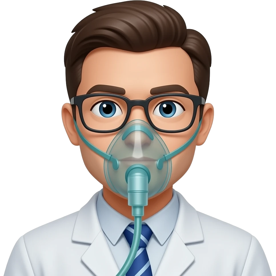 las gafas puestas y la con la mascara de osigeno puesta emoji