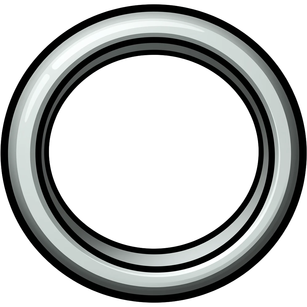 thick black outline, ring emoji, thick black outline, simple cartoon emoji