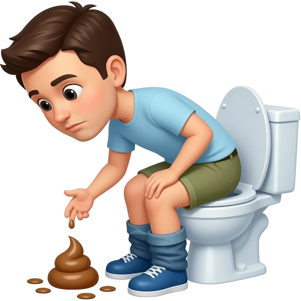 Someone pooping on the toilet emoji