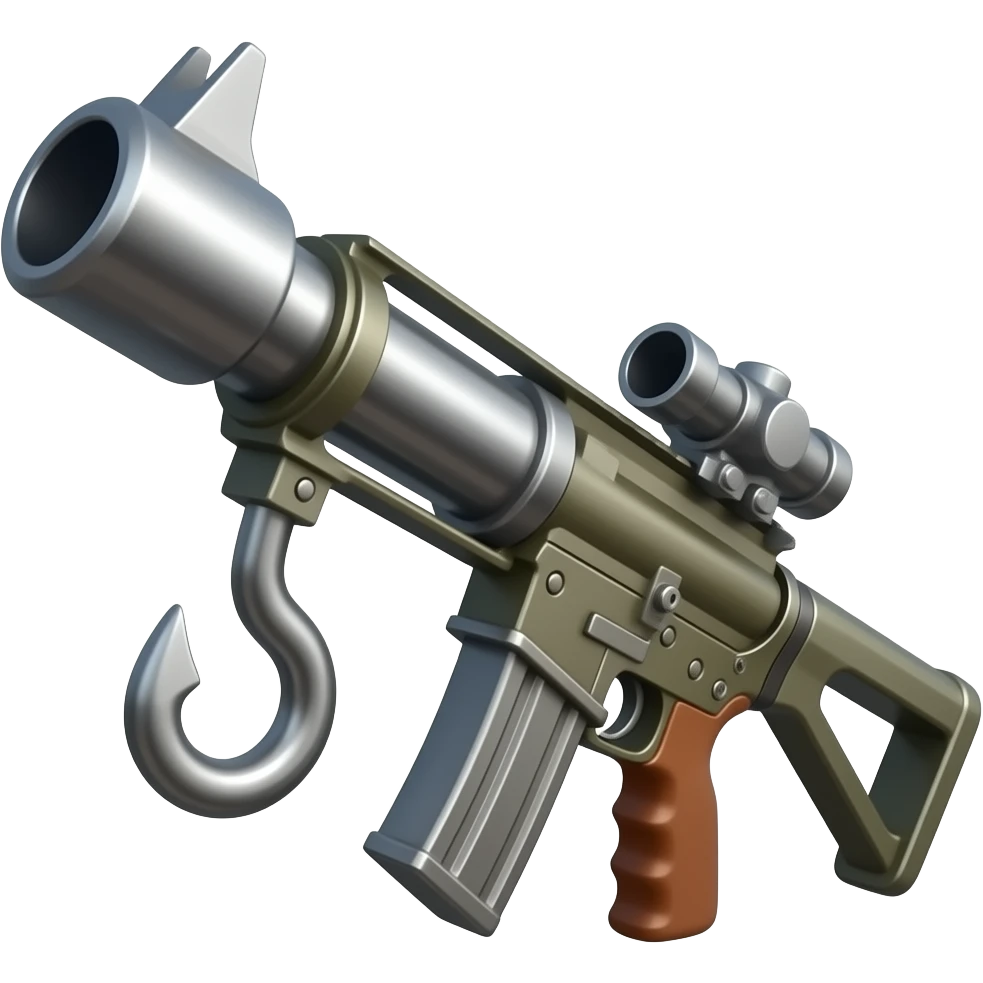 A large shoulder mounted bazooka harpoon gun emoji