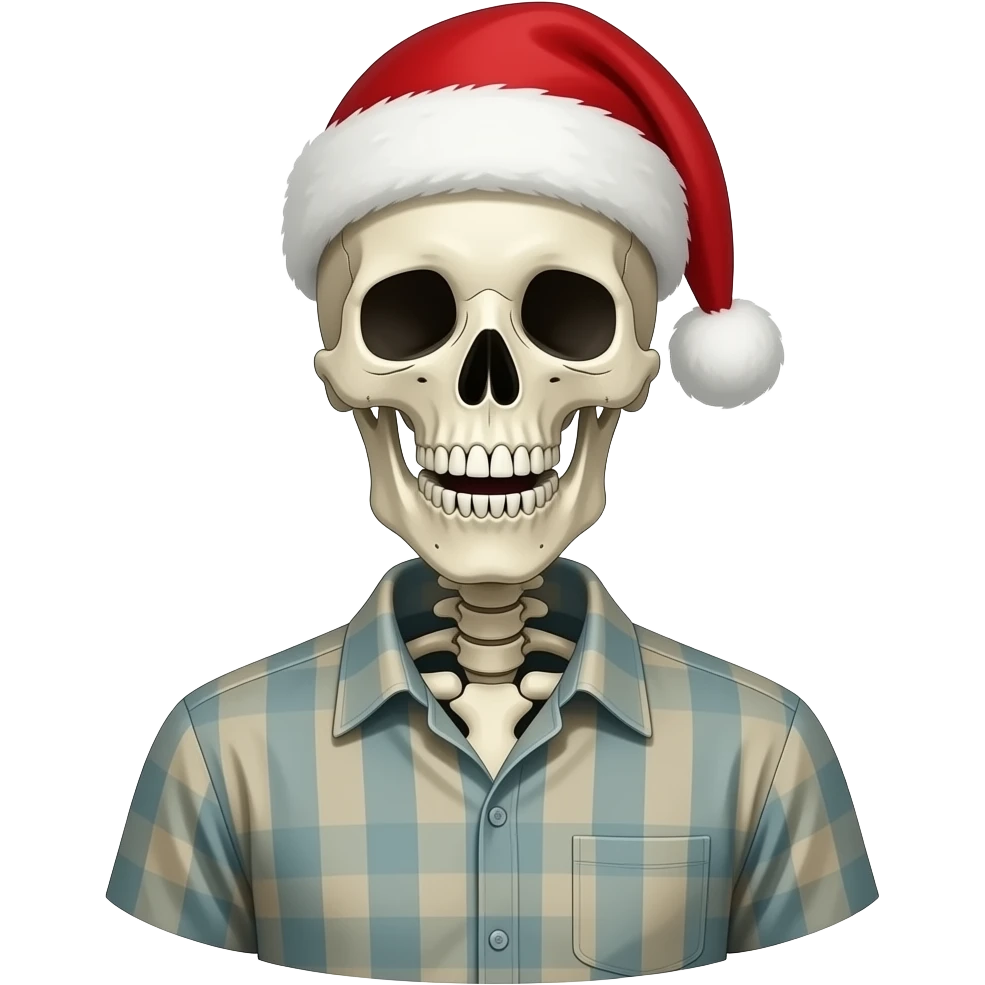Jack, the skeleton from the night before Christmas wearing messy shirt saying ew emoji