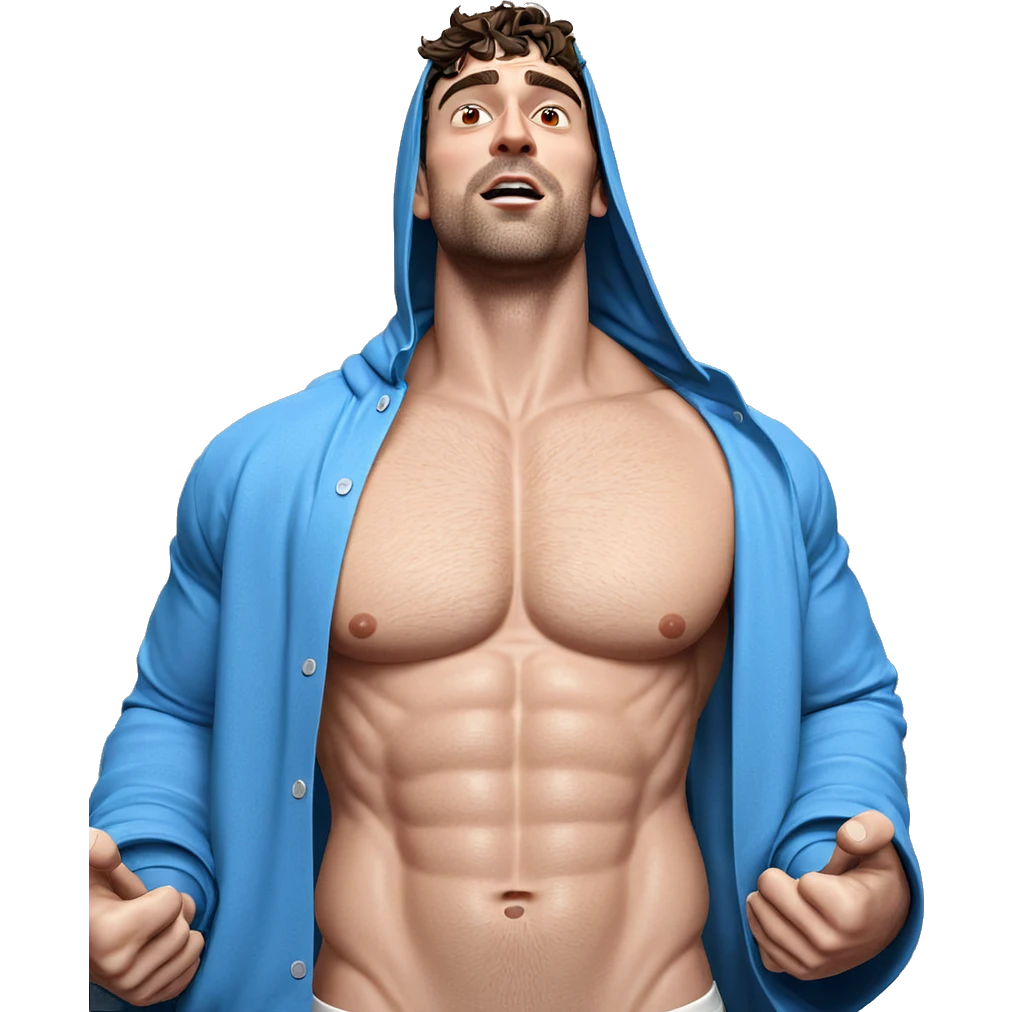muscular male in bathroom portrait emoji