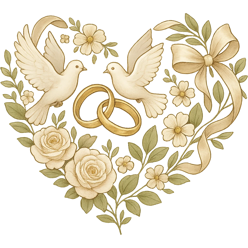 heart with a wedding theme emoji