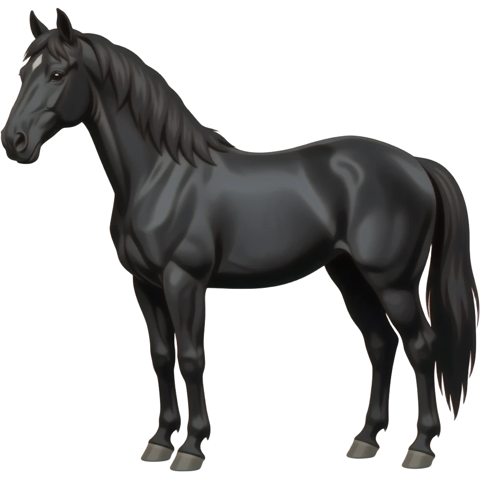 cheval noir emoji