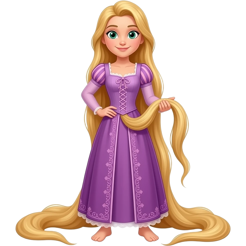 Rapunzel vestido roxo corpo todo emoji