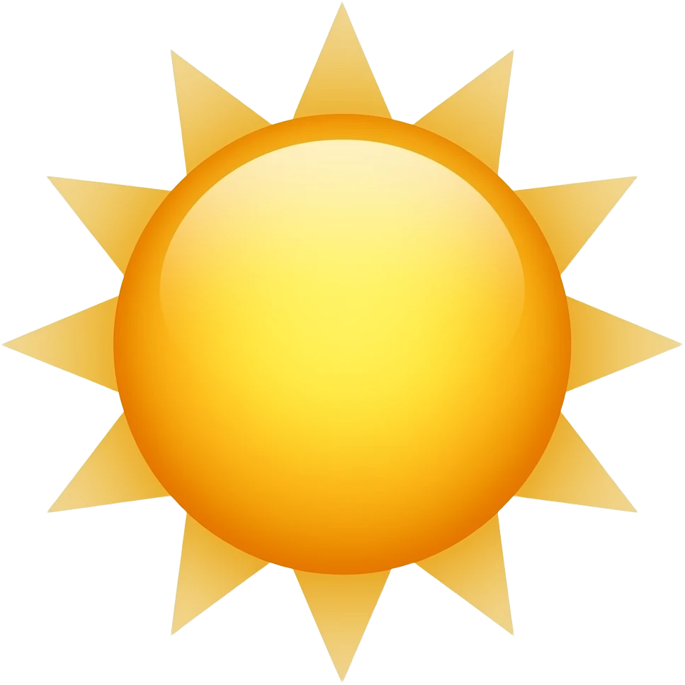 Realistic sun emoji