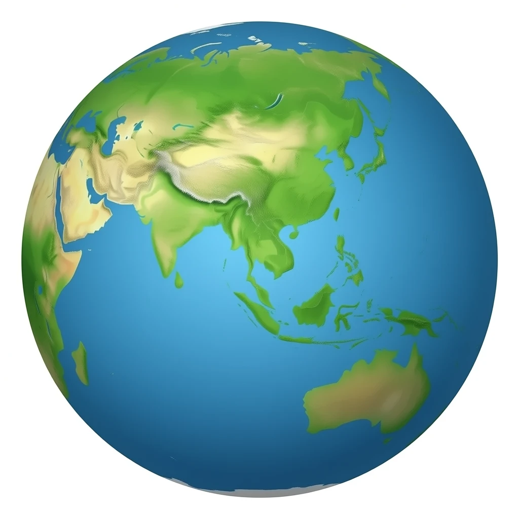 Earth Globe Showing Asia and Oceania emoji