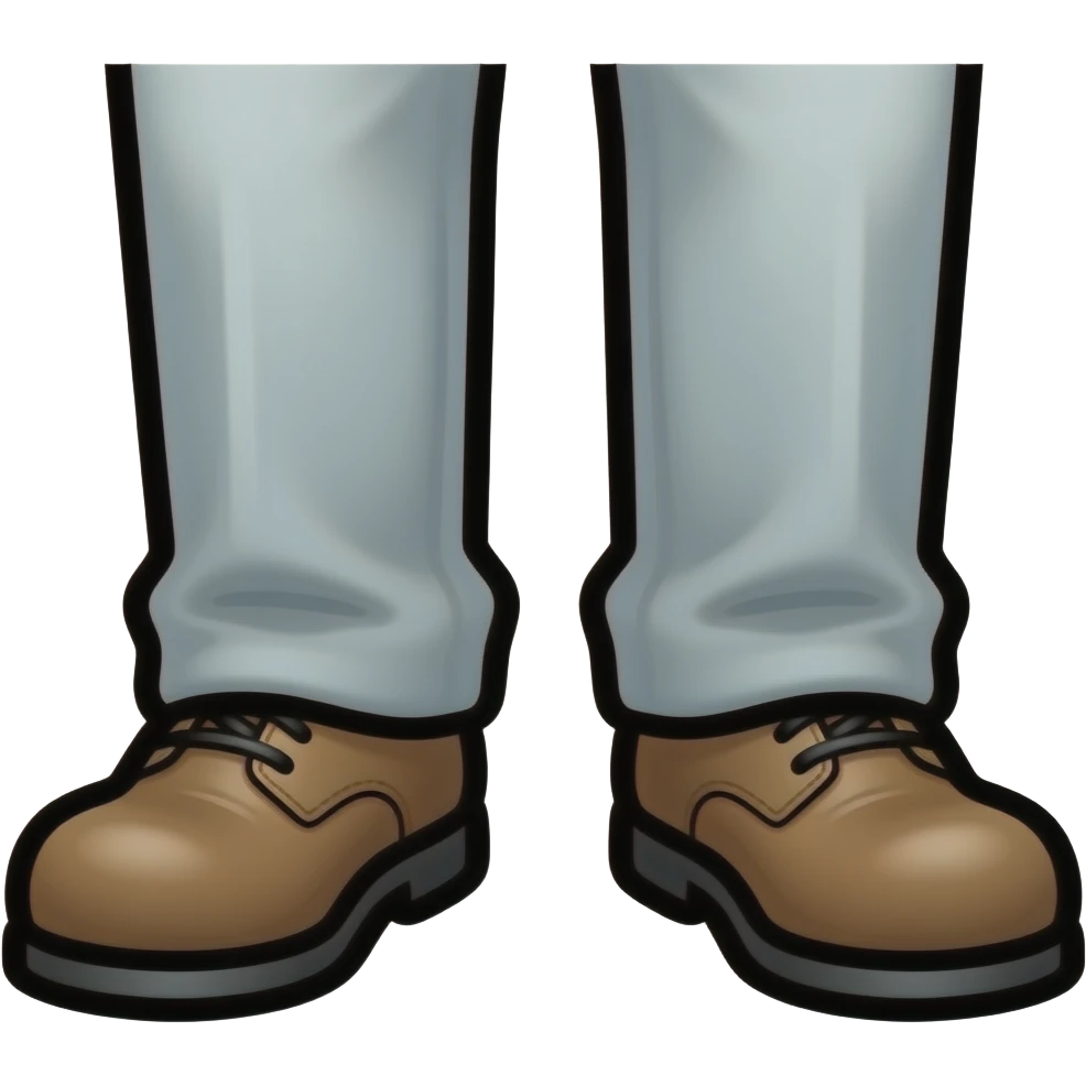 man's shoes emoji, thick black outline, simple cartoon emoji