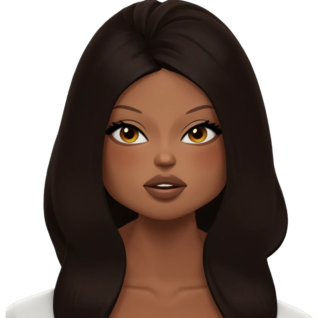 dark-skinned girl portrait indoors emoji