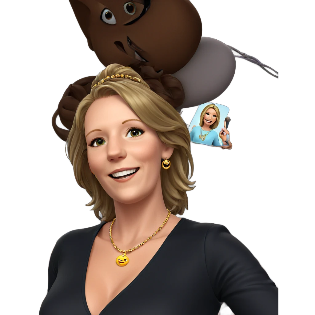 smiling girl with necklace emoji