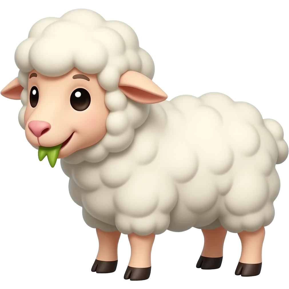 The cartoon lamb eqting emoji