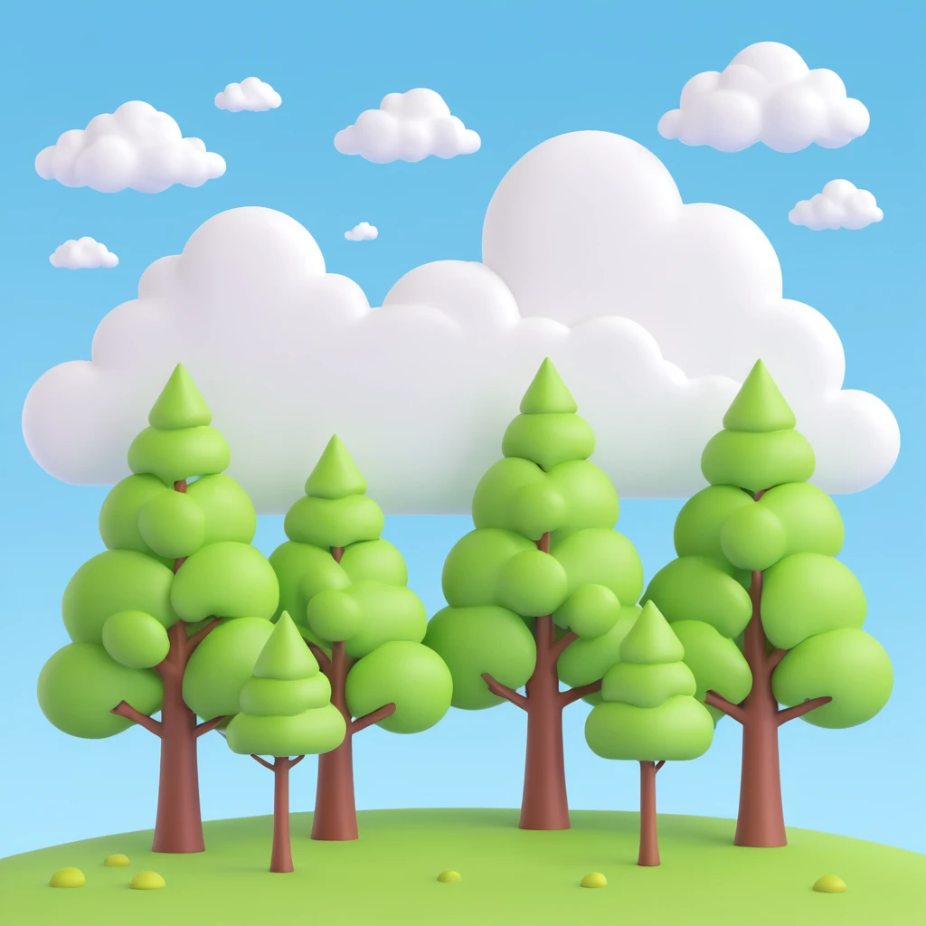 A sunny day with trees, sky, and clouds emoji