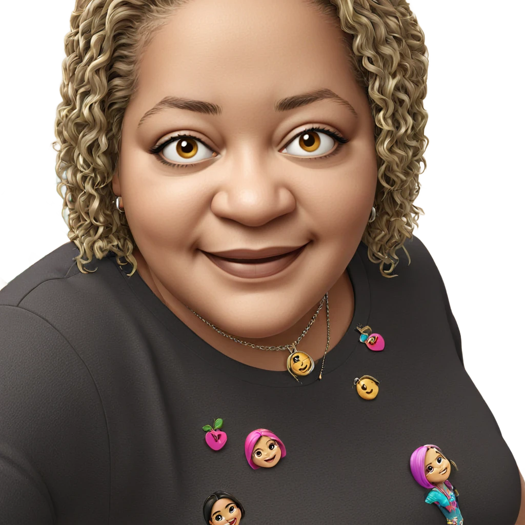 smiling girl with necklace emoji