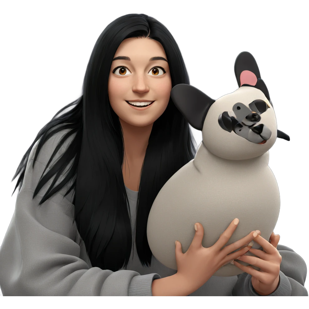 smiling girl with black hair emoji