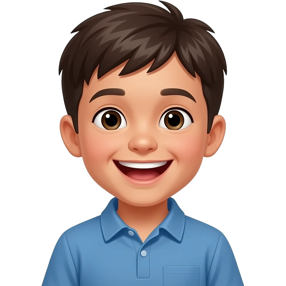 UN NIÑO QUE SE ESTÁ RIENDO MUCHO. EL NIÑO ESTA EN BUENA FORMA emoji