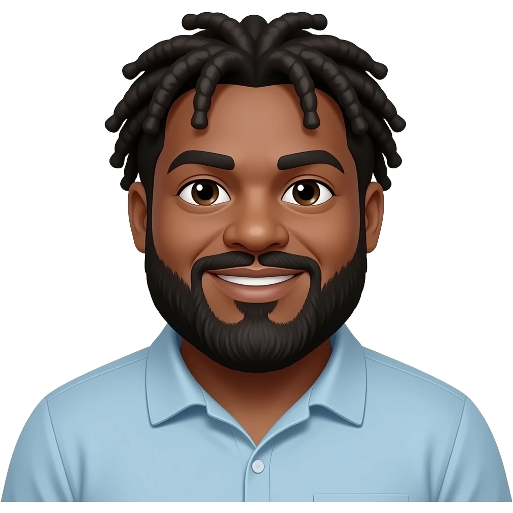 Really Fat black man with a beard and locs emoji