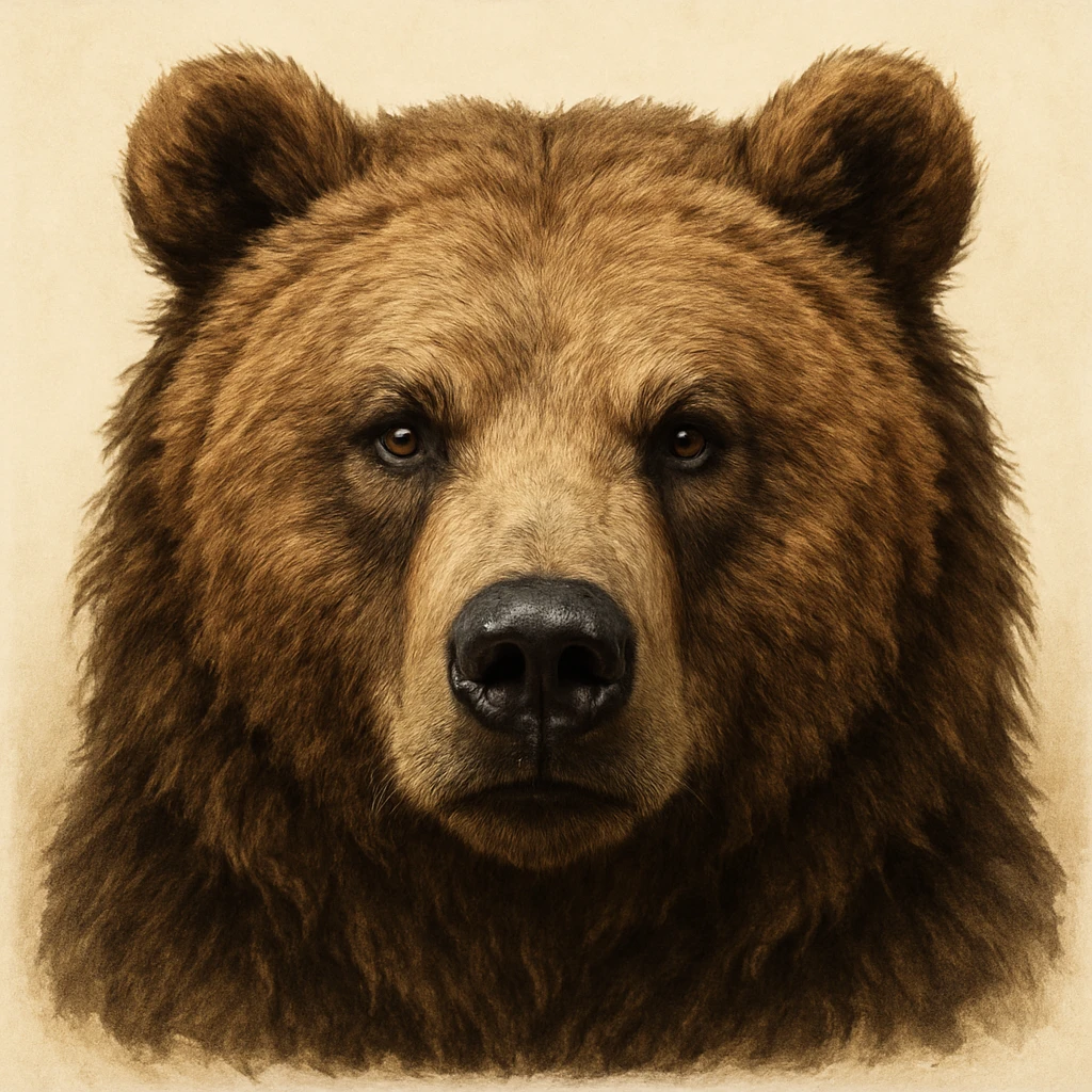 A bear icon with a detailed, realistic style. emoji