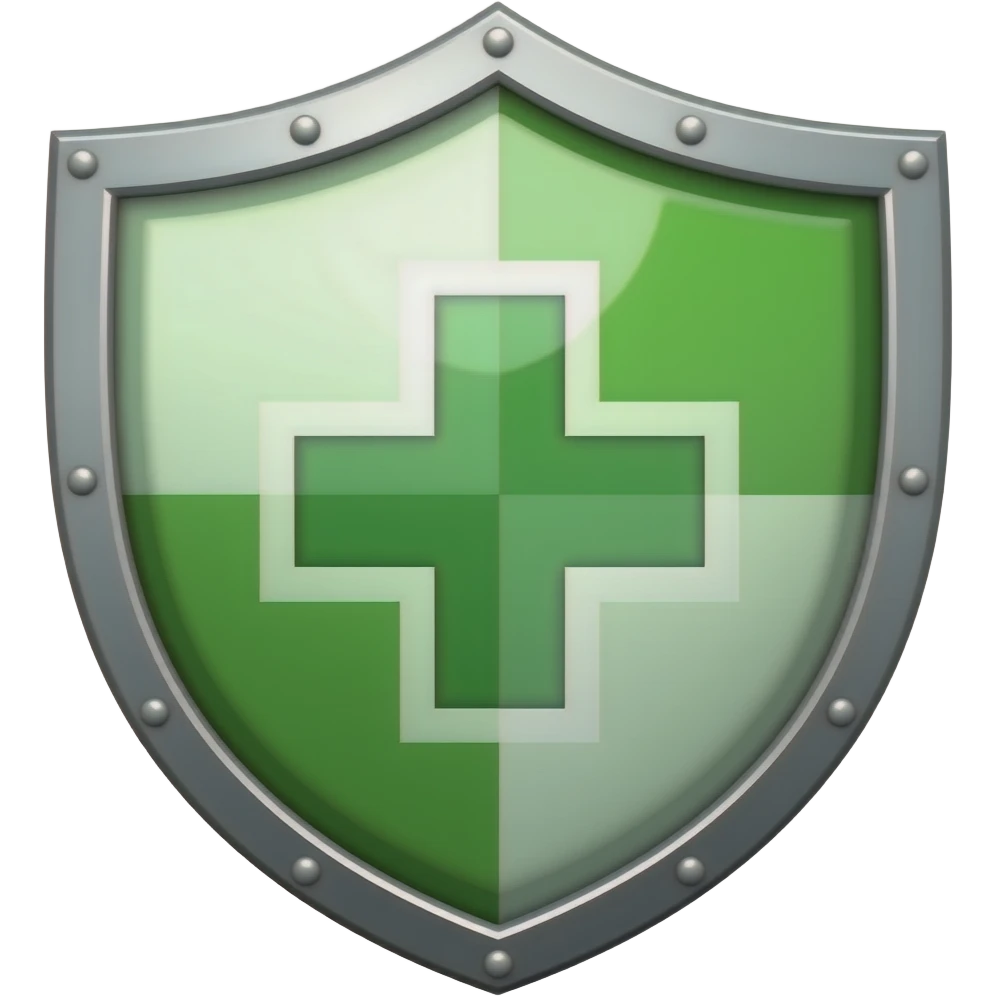 shield with green  plus in the shield noto collor fonr emoji